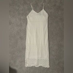 White crochet midi dress